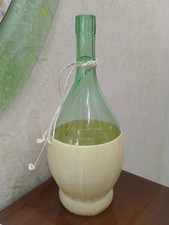 Fiasco vintage vetro verde Vino D'Italia bottiglia soprammobile cucina shabby 