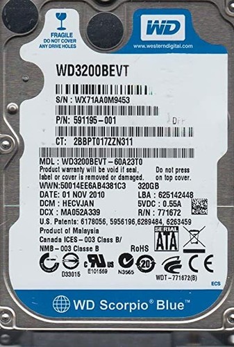 Hard disk wd3200bevt ram - hard,