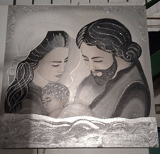 Quadro sacra famiglia argento - quadro,