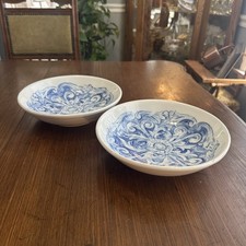 2 ciotole servizio fiori blu