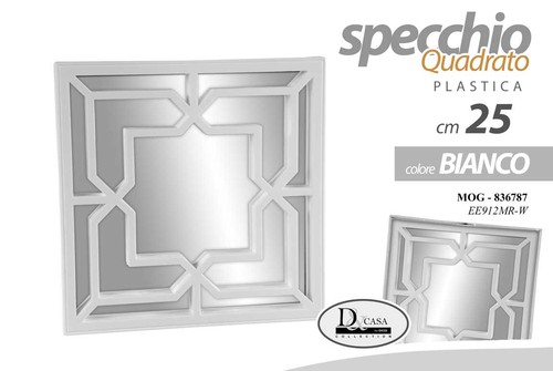 Specchio quadrato bianco - specchio,