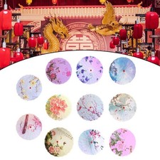 Ombrello cinese in carta oleata, parasole orientale per spettacoli teatrali