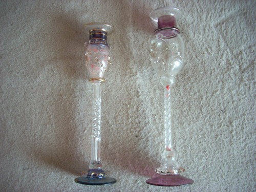 Coppia candelabri vetro - coppia,