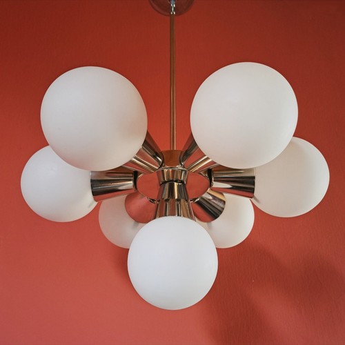 Lampadario sputnik cromato - lampadario,