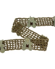 Passamaneria bordo tramezzo uncinetto lana applicazione orsetto verde fango 1120