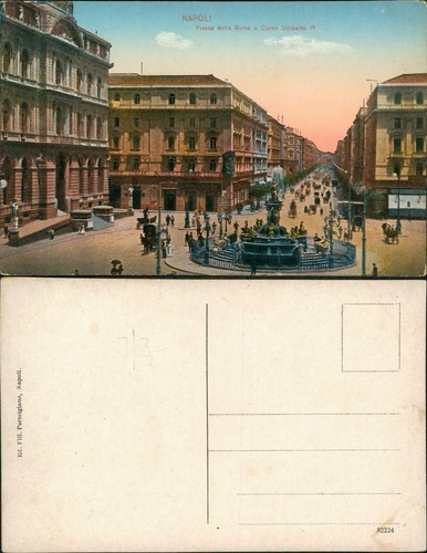 Cartolina napoli piazza - cartolina,