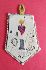 1160) SCAPOLARE IN STOFFA DIPINTO A MANO "SACRO CUORE DI GESU'"