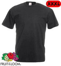 Fruit of the Loom T-Shirt Uomo Basic maglietta tinta unita taglia grande XXXL 