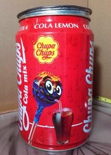 BIDONCINO IN LATTA SALVADANAIO CHUPA CHUPS VUOTO MADE IN SPAIN ANNI '90 CM.24x15