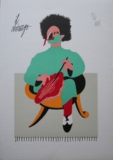 FABIO DE POLI litografia colori  "il Chirurgo"  70x50 firmata pubblicata 1994