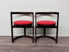 Coppia Di Sedie Vintage Italiane Anni 70 In Faggio Curvato E Seduta Tonda