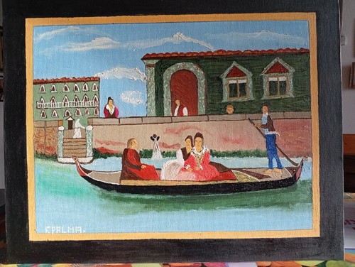 Quadro naif gondola 40x50 - quadro,