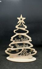 albero di natale personalizzato nomi in legno decorazione natalizia  idea regalo