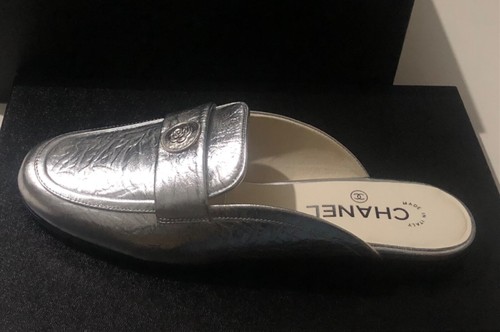 Chanel mules pelle argento - chanel, in