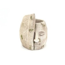 Vaso portapiante vetroresina con FACCIA VISO antico 33x31x27.5cm 176Q