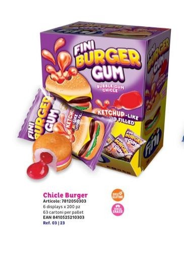 Fini gum burger - burger, gomme