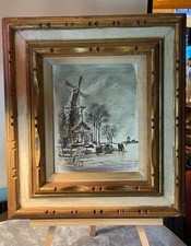 Olio su Tela - Scena Mulino a