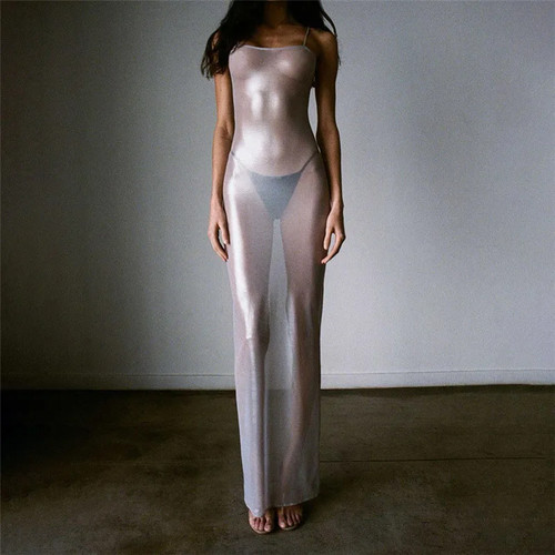 Sexy see through y2k maxi - sexy,
