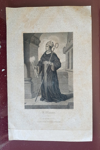 Stampa epoca san blasius - stampa, d'epoca