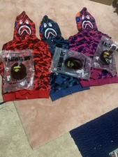 Felpa con cappuccio Bape rossa