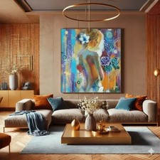 Quadro Moderno Donna Fiori