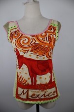 CUSTO BARCELONA CANOTTA MAGLIA DONNA M WOMAN CASUAL VINTAGE T-SHIRT TOP MEXICO