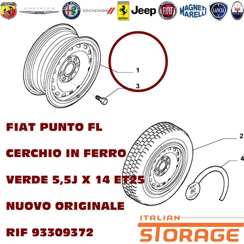Fiat punto cerchio ferro - fl, in