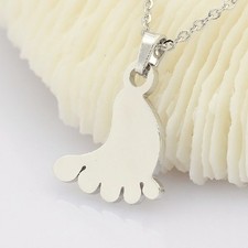 1pz collana con ciondolo piedino in acciaio inox  17x15mm bigiotteria