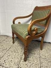 Antica vecchia poltrona impero Biedermeier con ganasce a orecchie poltrona Inghilterra braccioli