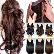 Cerchietto lungo vero filo riccio dritto pezzo unico clip su extension capelli USA
