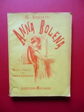 Spartito Anna Bolena Gaetano Donizetti Canto e Pianoforte Ricordi Milano 1878
