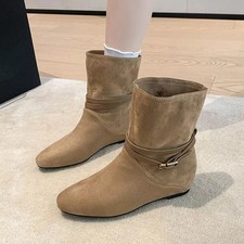 Stivaletti Cachi In Pelle