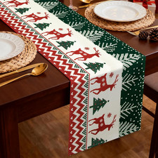 Runner Natalizio 40X140 Cm, Alce Carino Runner Natalizio Da Tavolo Moderno Elega