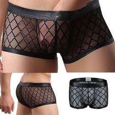 Boxer uomo tronchetti rete trasparente tanga slip intimo mutande
