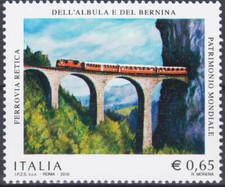 Italia 2010 Ferrovia del Bernina,Treni,Viadotto,Ponte,Patrimonio,Ferrovia,Trasporti,MNH