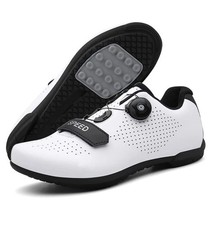 SCARPE CICLISMO SPEED UNISEX BICI DA STRADA Tg. 9,5 bianco/nero INTERNO/ESTERNO NUOVO