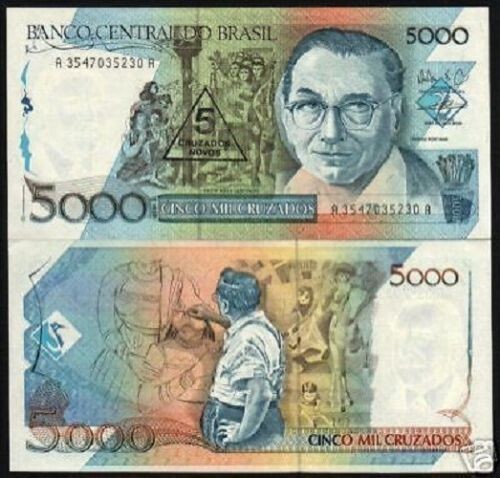 Brasile 5000 cruzados - 5, su