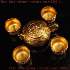 Statua drago dorato bronzo