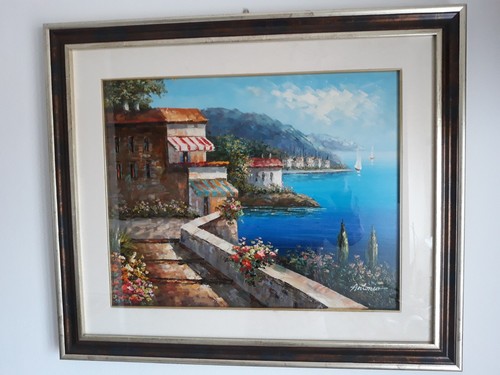 Olio tela 40x50 paesaggio - su,