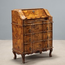 Ribaltina Antica Noce 7 Cassetti Scarabattolo Italia XX Secolo Originale