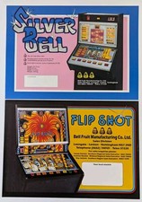 Vintage anni 80 pub macchina frutta campana vendita frutta volantini flip shot e campana argento