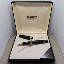 AURORA OPTIMA NERO E ORO STILOGRAFICA CON PENNINO 14K M CON BOX