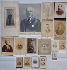 Lotto 17 antiche foto fotografia d'epoca albumina ritratto uomo militare CAB CDV