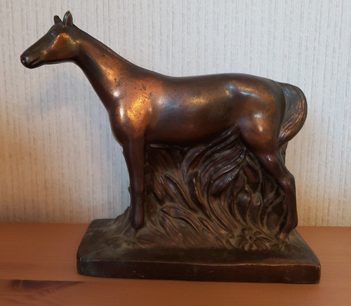 Scultura cavallo bronzo trofeo