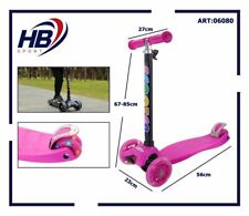 Monopattino 3 Ruote Scooter Divertimento Bambini Ragazzi Wx-2707 Fucsia dfh