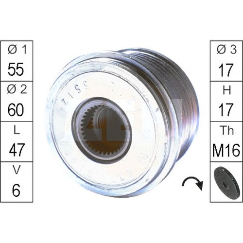 Puleggia alternatore per