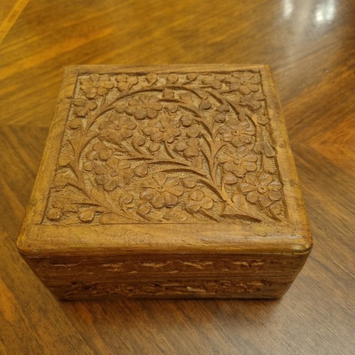 Scatola legno intarsiata - scatola,