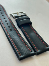 Cinturino nero vera tela ROSSO 20mm Lug Rolex Submariner GMT con collegamenti FINE