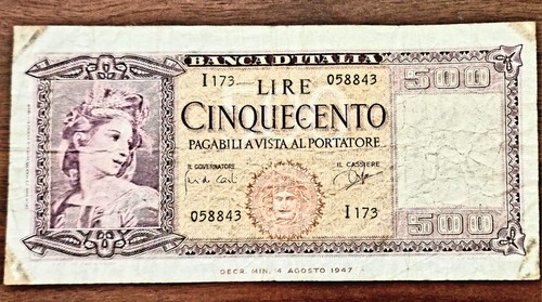Banca italia 500 - 500, lire