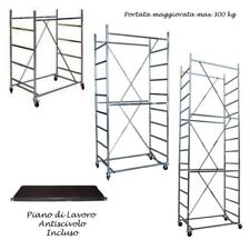 Ponteggio Trabattello Ruote Mobile Professionale per Edilizia in Acciaio Zincato